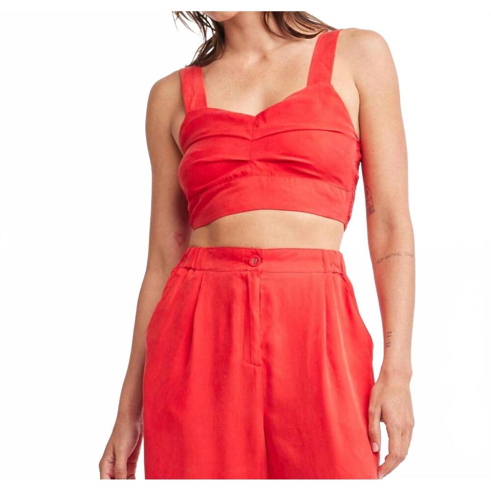 NEW SELF CONTRAST kori cropped tank top in red